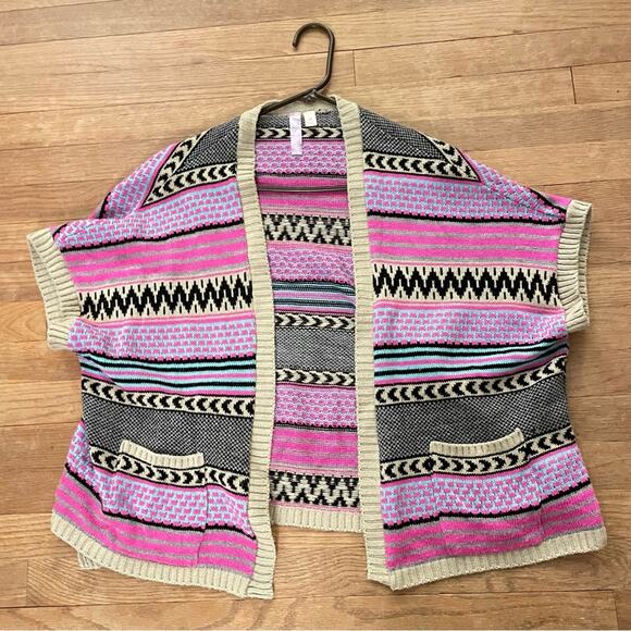 Alya women's open front patterned cardigan size medium M B16 - Picture 1 of 4